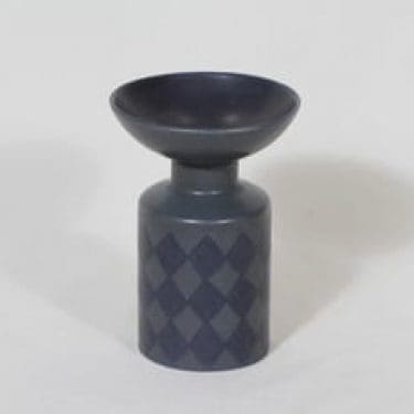 Arabia LL kynttilänjalka, käsinmaalattu, suunnittelija Annikki Hovisaari, käsinmaalattu