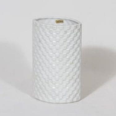 Arabia Harlekiini maljakko, valkoinen, suunnittelija Kaarina Aho,