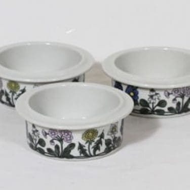 Arabia Flora kulhot, pieni, 3 kpl, suunnittelija Esteri Tomula, pieni, serikuva