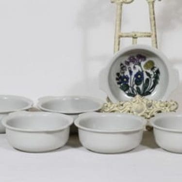 Arabia Flora annoskulhot, 6 kpl, suunnittelija Esteri Tomula, serikuva