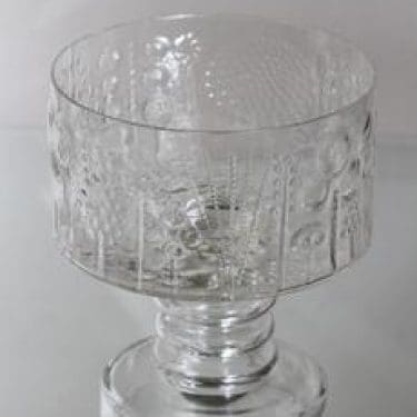 Nuutajärvi Flora kulho, jalallinen, suunnittelija Oiva Toikka, jalallinen, suuri