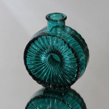 Riihimäen lasi Aurinkopullo koristepullo, turkoosi, suunnittelija Helena Tynell, pieni