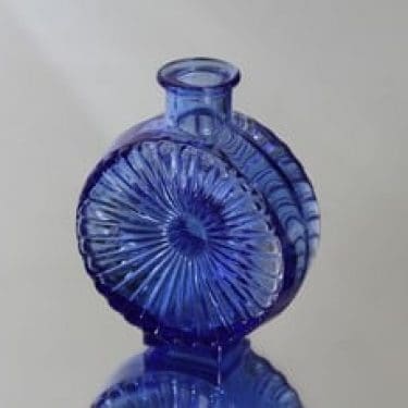 Riihimäen lasi Aurinkopullo koristepullo, sininen, suunnittelija Helena Tynell, pieni