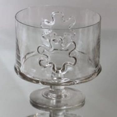 Riihimäen lasi Kasperi kulho, jalallinen, suunnittelija Erkkitapio Siiroinen, jalallinen