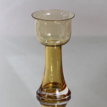 Riihimäen lasi Lootus maljakko, amber, suunnittelija nanny Still,