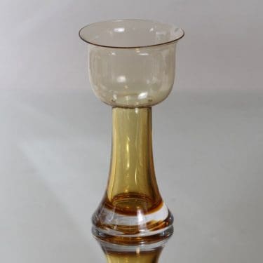 Riihimäen lasi Lootus maljakko, amber, suunnittelija nanny Still,