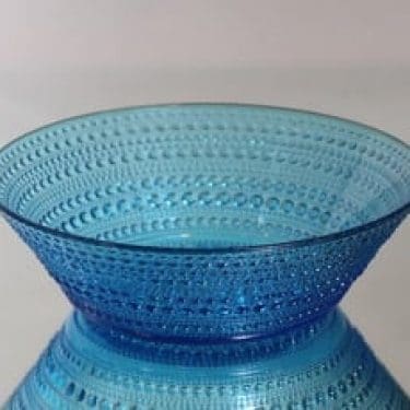 Nuutajärvi Kastehelmi kulho, turkoosi, suunnittelija Oiva Toikka,