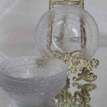 Iittala Solaris annoskulhot, kirkas, 6 kpl, suunnittelija Tapio Wirkkala,