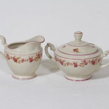 Arabia Anneli sokerikko ja kermakko, suunnittelija Olga Osol, siirtokuva