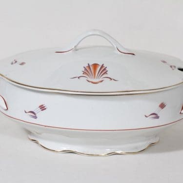 Arabia Näkki liemimalja, suunnittelija Tyra Lungren, siirtokuva, art deco