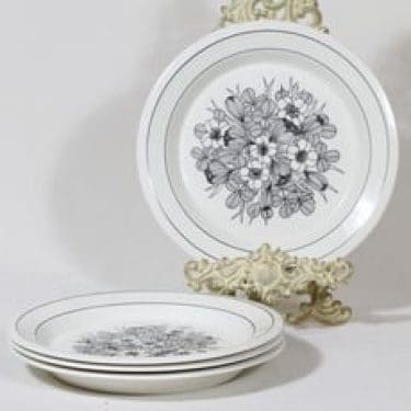 Arabia Krokus lautaset, matala, 4 kpl, suunnittelija Esteri Tomula, matala