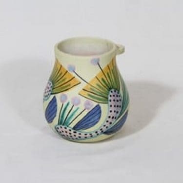 Kupittaan savi seinämaljakko, käsinmaalattu, suunnittelija Gunnar Iso-Puonti, käsinmaalattu, pieni, signeerattu, mattalasite