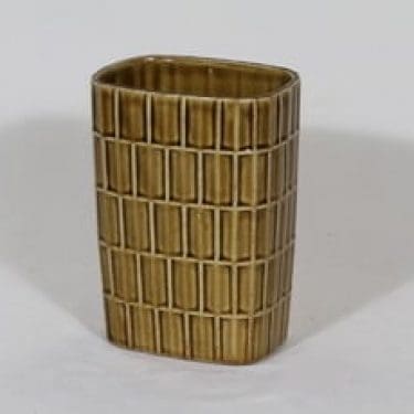 Arabia 338/3 maljakko, ruskea, suunnittelija Göran Bäck, funktionalismi