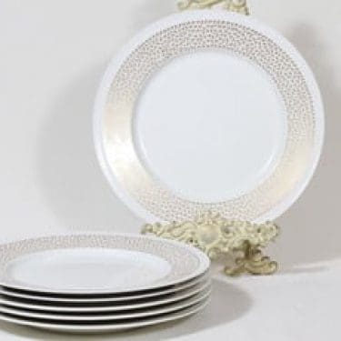 Arabia Kimmel lautaset, matala, 6 kpl, suunnittelija Esteri Tomula, matala, serikuva