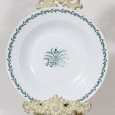 Arabia lautanen, syvä, suunnittelija , syvä, kuparipainokoriste, kukkakuvio