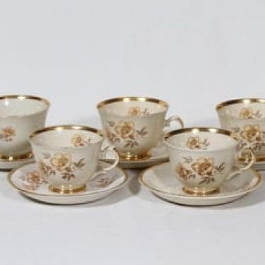 Arabia Myrna kahvikupit, 5 kpl, suunnittelija Olga Osol, siirtokuva