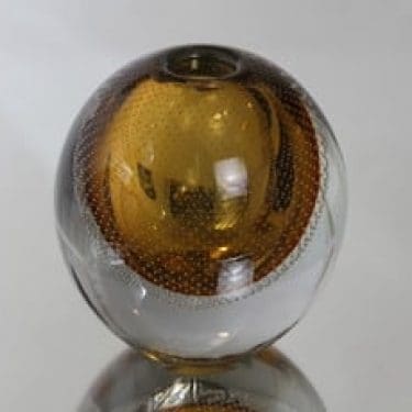 Nuutajärvi Huntu taidelasi, signeerattu, suunnittelija Gunnel Nyman, signeerattu, massiivinen