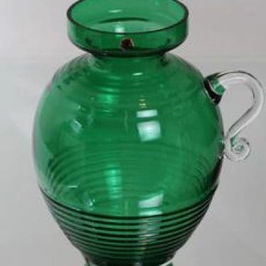 Riihimäen lasi Kleopatra maljakko, vihreä, suunnittelija Tamara Aladin, suuri