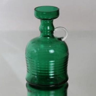 Riihimäen lasi Kleopatra maljakko, vihreä, suunnittelija Tamara Aladin,