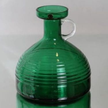 Riihimäen lasi Kleopatra maljakko, vihreä, suunnittelija Tamara Aladin,