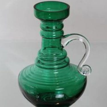 Riihimäen lasi Kleopatra maljakko, vihreä, suunnittelija Tamara Aladin,
