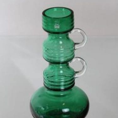 Riihimäen lasi Kleopatra maljakko, vihreä, suunnittelija Tamara Aladin,