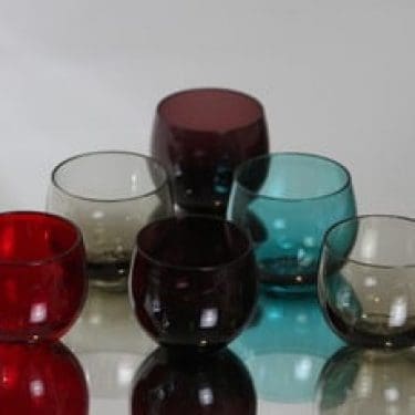 Nuutajärvi Marja lasit, 5 cl, 4 kpl, suunnittelija Saara Hopea, 5 cl, pieni