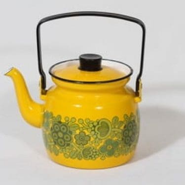 Finel Primavera kahvipannu, 1 l, suunnittelija Raija Uosikkinen, 1 l, serikuva, retro