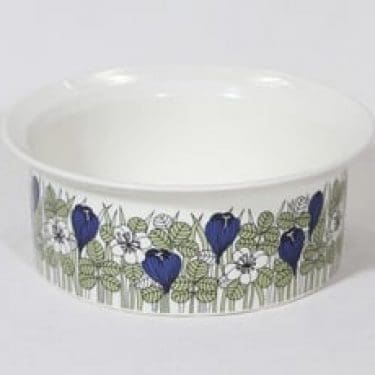 Arabia Krokus kulho, suunnittelija Esteri Tomula, suuri, painokoriste, värillinen