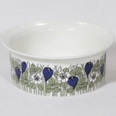 Arabia Krokus kulho, suunnittelija Esteri Tomula, suuri, painokoriste, värillinen