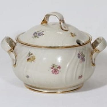 Arabia Rosita liemimalja, suunnittelija Svea Granlund, suuri, siirtokuva, kultakoriste