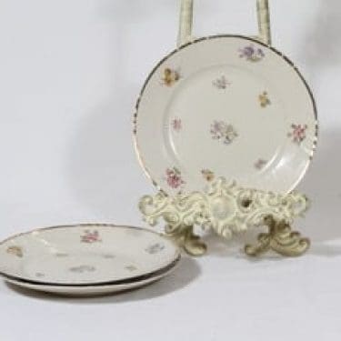 Arabia Rosita lautaset, pieni, 3 kpl, suunnittelija Svea Granlund, pieni, siirtokuva, kultakoriste