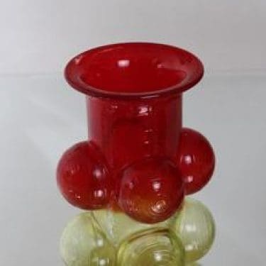 Riihimäen lasi Pajazzo maljakko, signeerattu, suunnittelija Nanny Still, signeerattu, retro