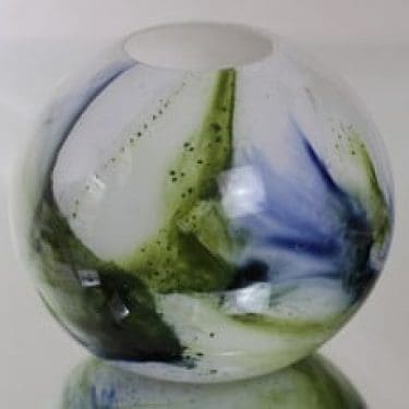 Riihimäen lasi Koralli maljakko, monivärinen, suunnittelija Tamara Aladin, pyöreä