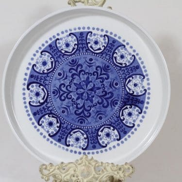 Arabia Ali paistivati, sininen, suunnittelija Raija Uosikkinen, suuri, kuparipainokoriste