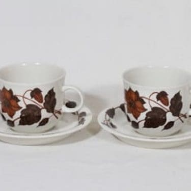 Arabia Tea for two teekupit, rosa, 2 kpl, suunnittelija Gunvor Olin-Grönqvist, serikuva