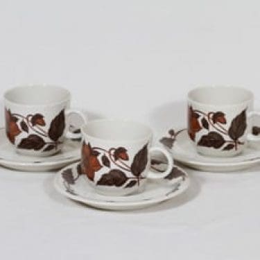 Arabia Cafe kahvikupit, rosa, 3 kpl, suunnittelija Gunvor Olin-Grönqvist, serikuva