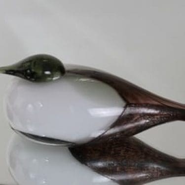 Nuutajärvi koristelintu, Haahka, suunnittelija Oiva Toikka, Haahka, signeerattu