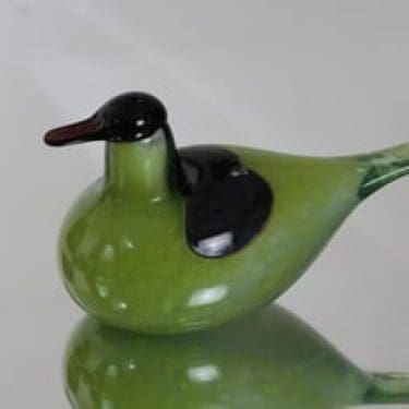 Nuutajärvi koristelintu, Tavi, suunnittelija Oiva Toikka, Tavi, lysteri, signeerattu