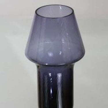 Riihimäen lasi Stomboli maljakko, siniharmaa, suunnittelija Aimo Okkolin,