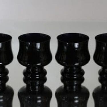 Riihimäen lasi Sesi lasit, musta / koboltinsininen, 4 kpl, suunnittelija Erkkitapio Siiroinen,