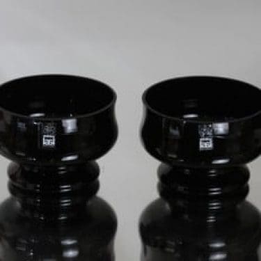 Riihimäen lasi Sesi annoskulhot, musta / koboltinsininen, 2 kpl, suunnittelija Erkkitapio Siiroinen,