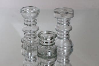 Riihimäen lasi Carmen kääntömaljakot, eri kokoja, 3 kpl, suunnittelija Tamara Aladin, eri kokoja