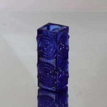 Riihimäen lasi Rengas kääntömaljakko, sininen, suunnittelija Tamara Aladin,