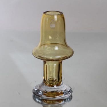 Riihimäen lasi Puisto maljakko, amber, suunnittelija Ulla-Maija Vikman,