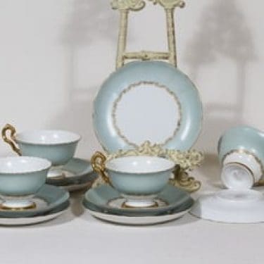 Arabia YM kahvikupit ja lautaset, käsinmaalattu, 4 kpl, suunnittelija , käsinmaalattu, ornamenttikoriste