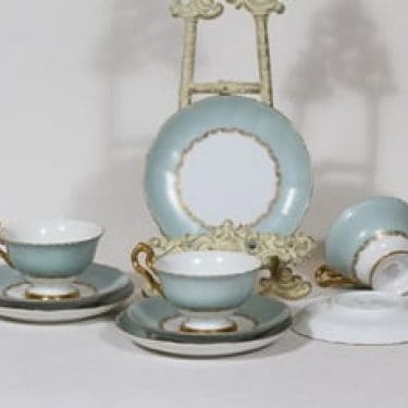 Arabia YM kahvikupit ja lautaset, käsinmaalattu, 3 kpl, suunnittelija , käsinmaalattu, ornamenttikoriste