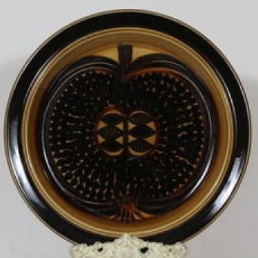 Arabia Fructus vati, käsinmaalattu, suunnittelija Gunvor Olin-Grönqvist, käsinmaalattu, suuri, signeerattu, retro