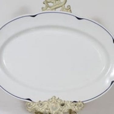 Arabia Pekka vati, sininen, suunnittelija , soikea, raitakoriste, sininen