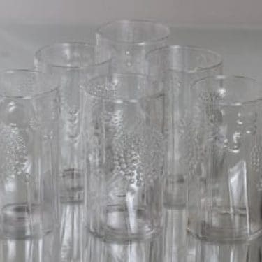 Nuutajärvi Flora lasit, 30 cl, 6 kpl, suunnittelija Oiva Toikka, 30 cl